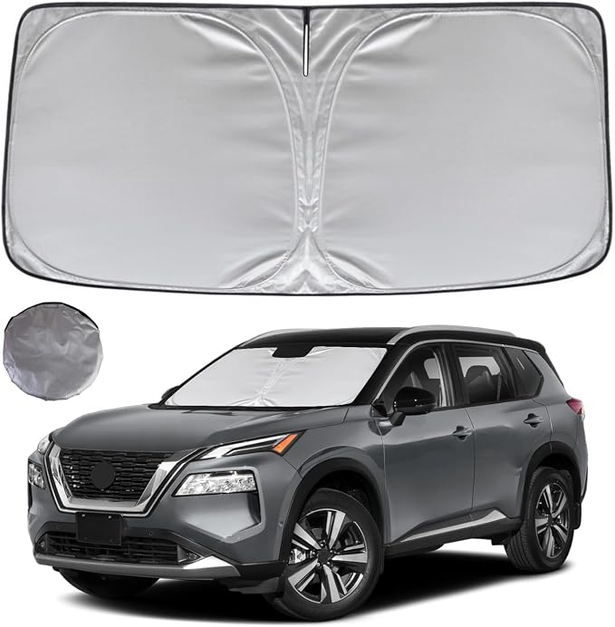 KAYZT Windshield Sun Shade for 2021-2025 2026 Nissan Rogue 3rd Gen.(Not for Rogue Sport) SUV Foldable Sunshade Front Window Custom Fit Car Accessories