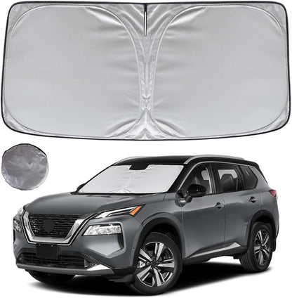 KAYZT Windshield Sun Shade for 2021-2025 2026 Nissan Rogue 3rd Gen.(Not for Rogue Sport) SUV Foldable Sunshade Front Window Custom Fit Car Accessories
