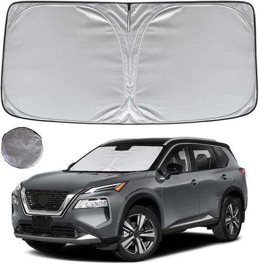KAYZT Windshield Sun Shade for 2021-2025 2026 Nissan Rogue 3rd Gen.(Not for Rogue Sport) SUV Foldable Sunshade Front Window Custom Fit Car Accessories