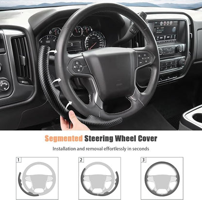 Aimato Customized Steering Wheel Cover for Chevy Silverado 1500 2014-2018/2500 3500 2015-2019/Suburban Tahoe 2015-2020/Traverse 2018-2023,Thin,Anti-Slip,Scratch-Resistant Car Accessory for Chevrolet