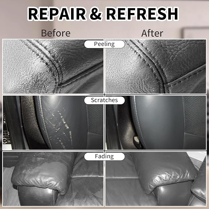 SHADAIWUYU 8.5oz Leather Recoloring Balm with 100ml Mink Oil,Dark Gray Leather Repair kit for Furniture and Car Interior,Leather Couch Scratch Repair,Leather Dye Paint,Mink Oil for Leather