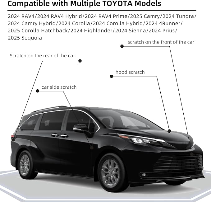 Midnight Black Metallic(218) Car Paint Touch Up Pen Compatible with Toyota,2-In-1 Color Accurate Touch Up Car Scratch Repair Paint Match Toyota Series Automotive Scratch Remover for Nicks&Chips Repair