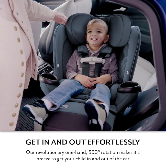 Evenflo Revolve360 Extend All-in-One Rotating Car Seat with Green & Gentle Fabric (Agate)
