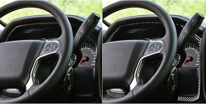 Real Premium Carbon Fiber Fit for Chevy Silverado/GMC Sierra 1500 2014-2018 for 2500/3500HD 2015-2019 Car Speedometer Frame Trim Dash Decals Sticker Decoration Auto Interior Accessories Cover Black