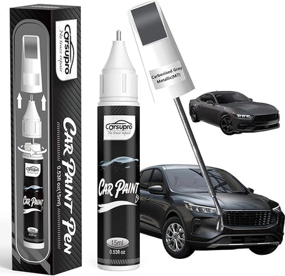 Carbonized Gray Metallic(M7) for Ford Touch Up Paint Pen, 2 in 1 Car Scratch Remover with Pen Tip and Brush, Precise Color Match for Car Paint Scratch Repair, Quickly and Easily Fix Chips and Nicks