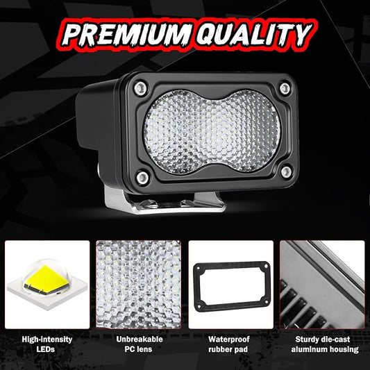 3 Inch LED Pod Lights Cube Work Auxiliary Light Bar 2PCS LED Pods Super Bright Camping Lights Bumper Backup Reverse Light for Truck Pickup ATV UTV SUV 4x4 Boat RV