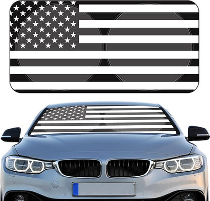 Woanger Windshield Sun Shade Foldable Car Front Window Covers for Car Accessories Sun Heat UV Rays Visor Protector Protection for Universal Cars SUV Truck (Flag)
