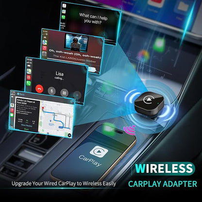 Wireless CarPlay Adapter 2026 Upgrade Wired CarPlay to Wireless, Mini USB Design for Cars with Built-in Wired Apple CarPlay Plug and Play Easy Use Fast Stable Connection Car Play for iPhone (Black)
