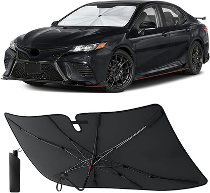 EcoNour Umbrella Foldable Windshield Sun Shade Fit for 2018-2022 2023 2024 Toyota Camry Sunshade, Front Car Window Shades Sun Visor, UV Protection, Heat Blocker, Car Accessories