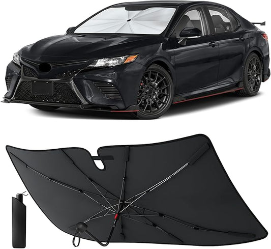 EcoNour Umbrella Foldable Windshield Sun Shade Fit for 2018-2022 2023 2024 Toyota Camry Sunshade, Front Car Window Shades Sun Visor, UV Protection, Heat Blocker, Car Accessories