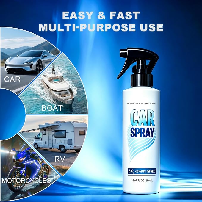 Nano Ceramic Coating Spray, High-Gloss Paint Protection | Nano ceramic coating spray for cars, trucks and SUVs. Creates a hydrophobic layer for gloss and protection.