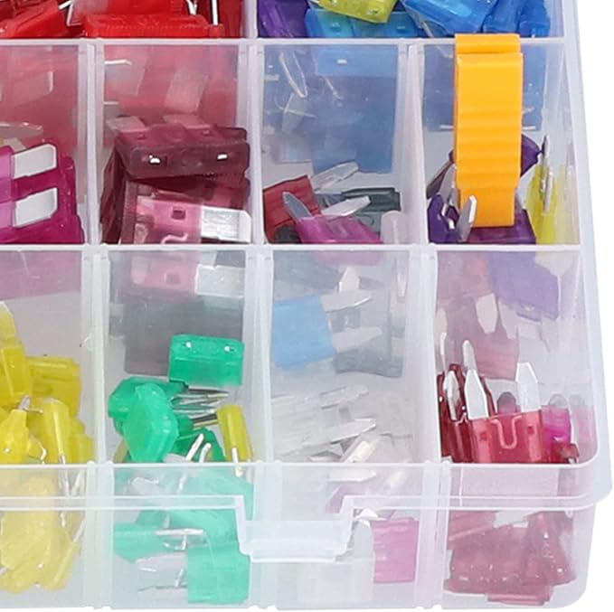 Sonew 300Pcs Car, Automotive Medium Small PES Replacement Kit with 32V, Easy Identification, Transparent Storage Box, Protect Vehicles