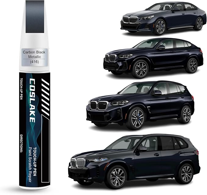 Car Touch Up Paint(Carbon Black Metallic(416)) for BMW, Car Paint Scratch Repair Kit, Quick & Easy Solution to Repair, 2 in 1 Scratch Remover Pen with Color-Matched