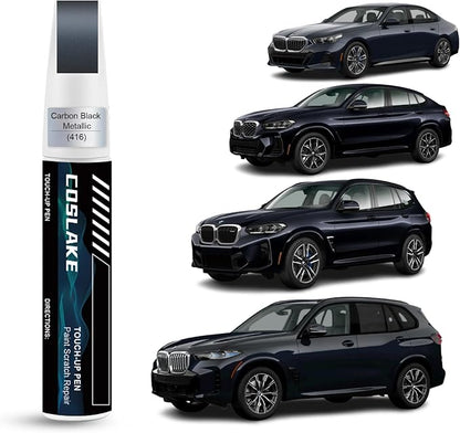 Car Touch Up Paint(Carbon Black Metallic(416)) for BMW, Car Paint Scratch Repair Kit, Quick & Easy Solution to Repair, 2 in 1 Scratch Remover Pen with Color-Matched