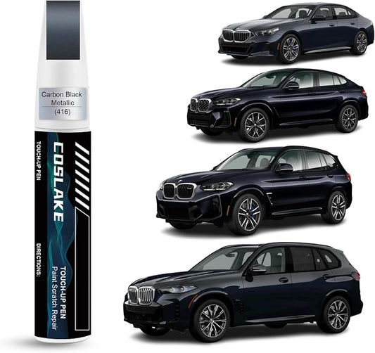 Car Touch Up Paint(Carbon Black Metallic(416)) for BMW, Car Paint Scratch Repair Kit, Quick & Easy Solution to Repair, 2 in 1 Scratch Remover Pen with Color-Matched