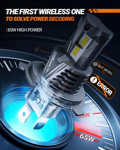 SEALIGHT H4 Bulb, 60000LM 900% Super Brighter For Uber, With 25000RPM Powerful Cooling Fan, Eye-protected 6500K S7S Series, 10 Years Lifespan Pack of 2
