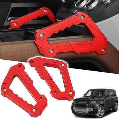 Center Armrest Grab Bars for Land Rover Defender 110 2020 2021 2022 2023 2024 2025 Red Aluminum Alloy Interior Handles