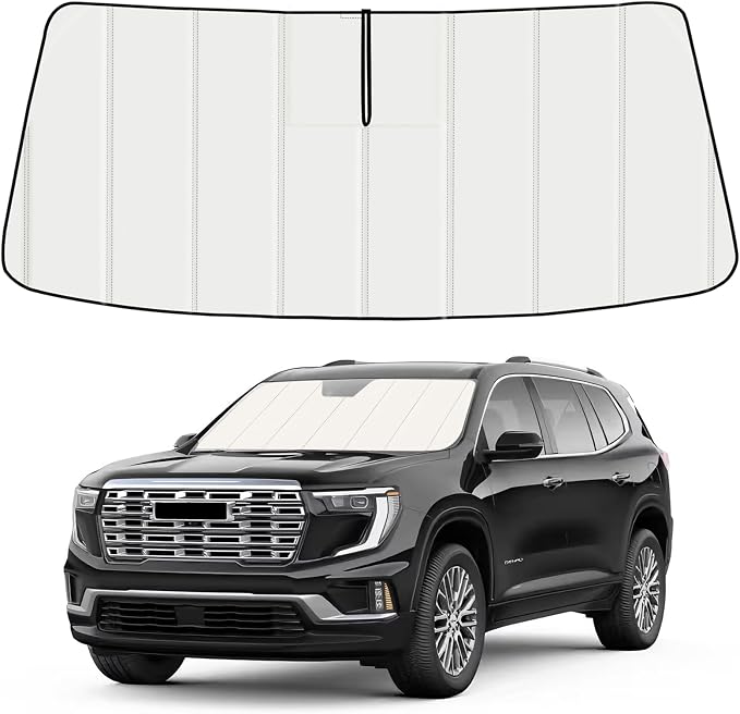 Windshield Sun Shade for GMC Acadia 2024-2026, Front Window Visor Accessories, Folding Design Blocks Heat & UV Rays Maintain Cool Interior and Save Space