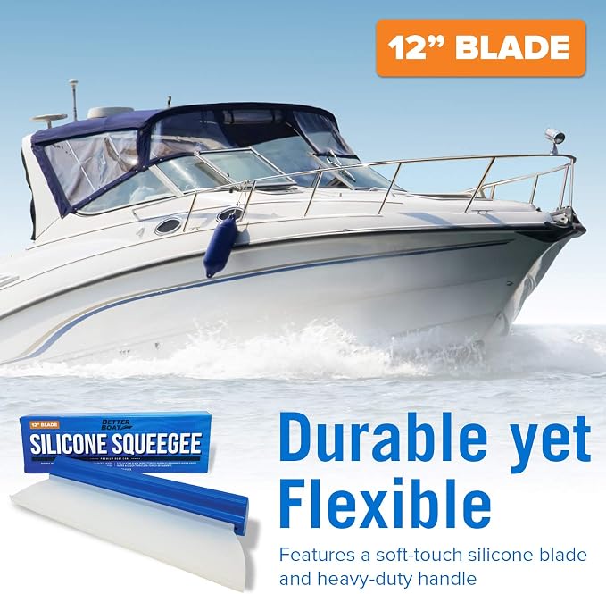 Silicone Car Window Squeegee for Boat Windshields, RVs, and Auto Cleaning, Water Blade Wiper and Cleaner for Glass, Mirrors, and Shower Doors
