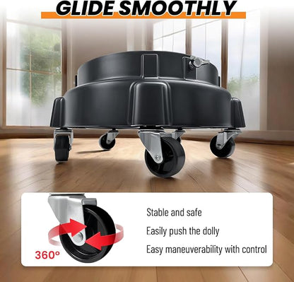 ROBLOCK 5 Gallon Bucket Dolly Roller with Wheels, Detailing Bucket Dolly with Dirt and Grit Traps Insert, Car Wash Accessories for Car Washing, Cleaning, Carrying