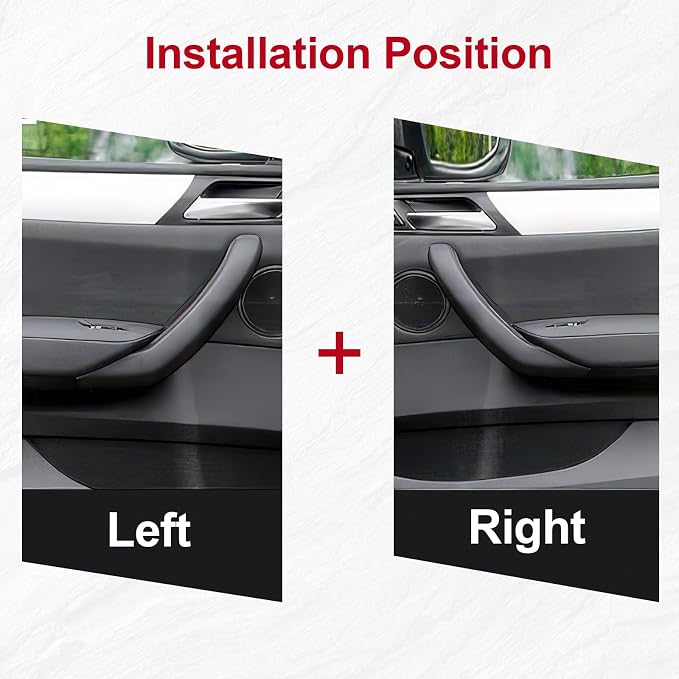2PCS Black Driver and Passenger Side Door Pull Handle Covers Compatible with BMW X3 F25 2010-2016 X4 F26 2014-2017 Left and Right Side Interior Pull Handle