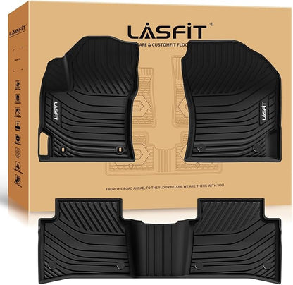 LASFIT 3D Precision-Trimmed Floor Mats for 2026-2020 Toyota Corolla Sedan, Custom Fit TPE All Weather Floor Liners, Full Coverage Car Floor Liners, 1st & 2nd Rows, Black