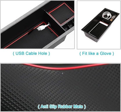 CDEFG Center Console Accessory Organizer for Prius 2016 2017 2018 2019 2020, ABS Material Armrest Box Insert Tray Glove Secondary Storage Box