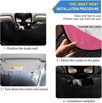 Cars Front Sun Shade Windshield,Foldable Reflective Sun Visor Cute Dog Maltipoo Pink Windshield Sunshade Cover,Blocks UV Ray Sun Protect Interior Keep Cool,57" x 31.5 "Inc