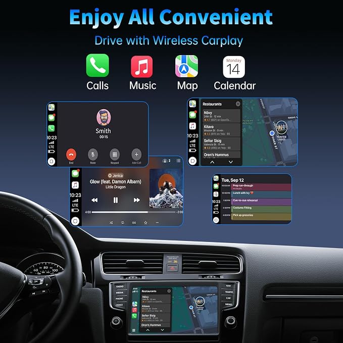 Wireless CarPlay Adapter for iPhone 2026 Upgrade - Plug & Play Convert Wired to Wireless Compatible with Cars 2016+, iOS 10+ (USB A/USB-C)