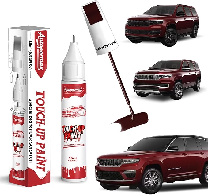 PRV/NRV Velvet Red Pearl Car Touch Up Paint for Jeep, Color Accurate Two-In-One Car Paint Scratch Repair Pen, Professional Scratch Remover for Vehicles Chips and Nicks Scuff