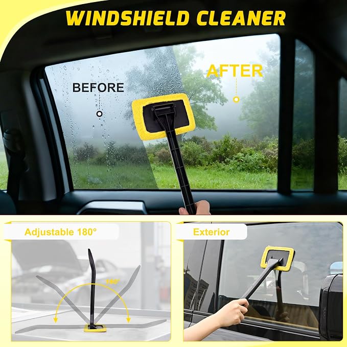 Nilight 37PCS Car Detailing Kit Auto Cleaning Tools Wash Set with Storage Carry Bag Home Use for Interior Exterior Deep Clean Car Care Windshield Dashboard Seat Air Vents Wheels Tires, Yellow