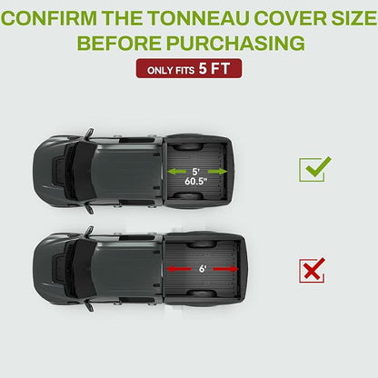 AUTOSAVER88 Low-Profile Hard Quad Fold Truck Bed Tonneau Cover Fit for Toyota Tacoma 2016-2023 (Excl. Trail Edition), 5ft Bed with Deck Rail System