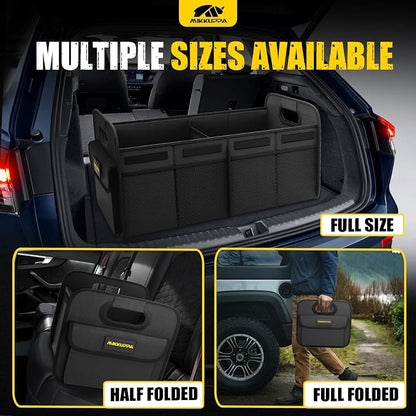 MIKKUPPA Car Trunk Organizer - 75L Collapsible Trunk Organizer for Groceries, Trunk Storage Organizers for SUV Auto Truck Van with Non Slip Bottom (Black)