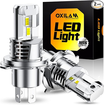 OXILAM HB2 9003 H4 LED Bulbs, 900% Ultra Bright, 40000LM, No Polarity, Plug-N-Play, 70,000 Hours Lifespan, Flicker-Free, 2 Pack