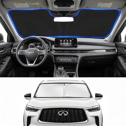 Custom Fit Windshield Sun Shade for Infiniti QX60 2018-2026 | Custom Fit Windshield Cover, Blocks UV Rays, Double-Layer Heat Shield, Durable Frame, Easy Fold & Storage