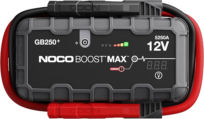 NOCO Boost Max GB250: 5250A UltraSafe Jump Starter – 12V Lithium Battery Booster Pack, Portable Jump Box, Power Bank & Jumper Cables - for 16L Gas and Diesel Engines