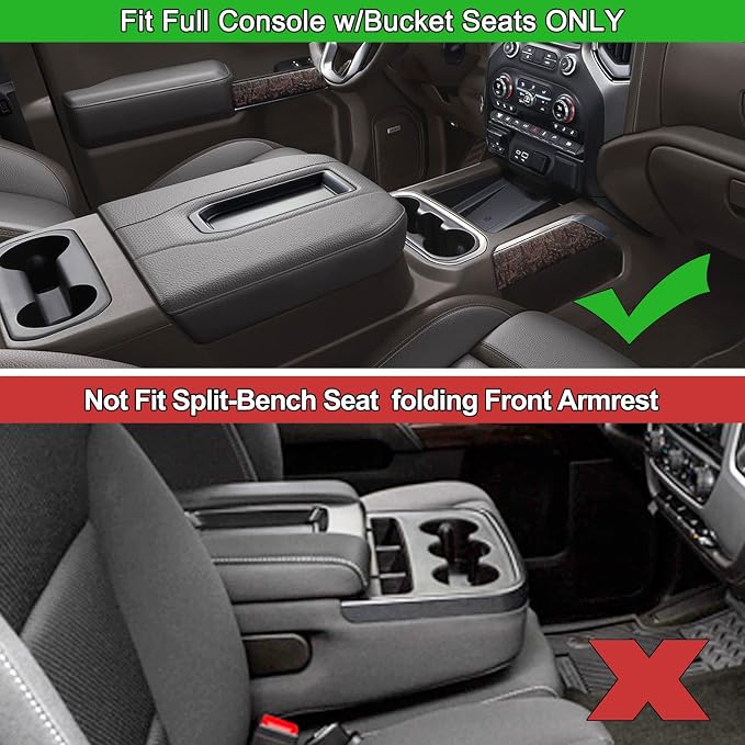 PIMCAR Center Console Organizer Compatible with 2019-2022 Chevy Silverado 1500/GMC Sierra 1500 & 2020-2023 Chevy Silverado/GMC Sierra 2500 HD/3500 HD (Full Console w/Bucket Seats ONLY) Blue Trim