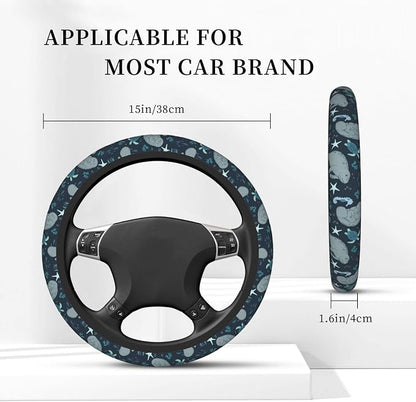 Manatees Steering Wheel Cover Anti-Slip,Sweat Absorption Universal 15 inch Steering Wheel Covers Cute car Accessories for Men Women