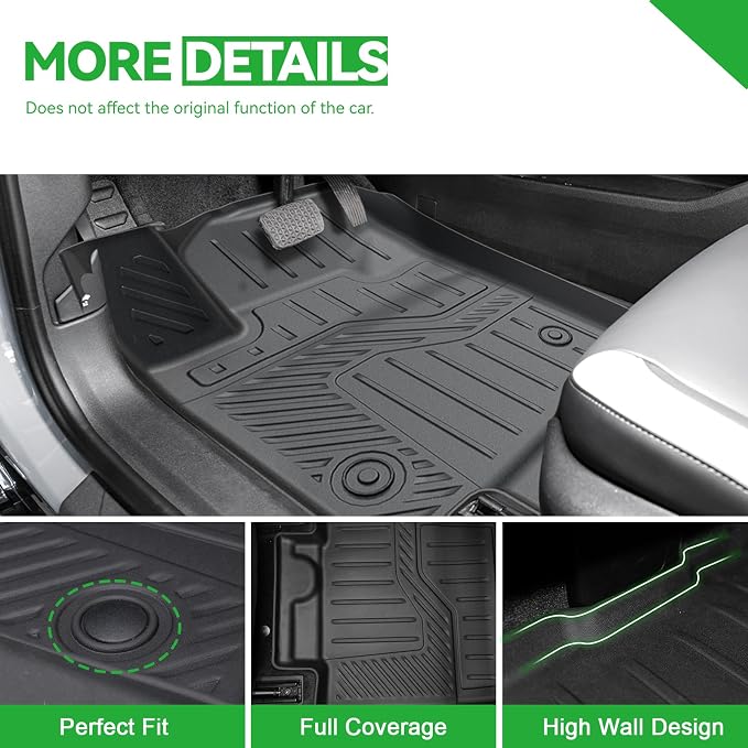 Floor Mats for Honda Prologue/Chevy Blazer EV 2024-2026, TPE All Weather Protection Cargo Mat with Backrest Mat Lower Trunk Liner for Honda Prologue Accessories (Inclued Door Sill Guards)