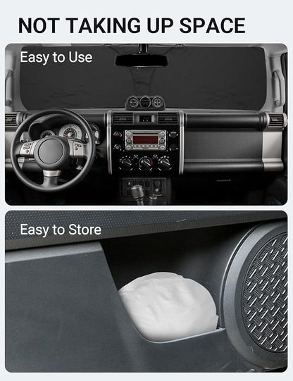 Proadsy 2026 Upgrade Front Windshield Sun Shade Foldable Sunshade Protector Custom Fit 2007-2014 FJ Cruiser Sport Utility Accessories