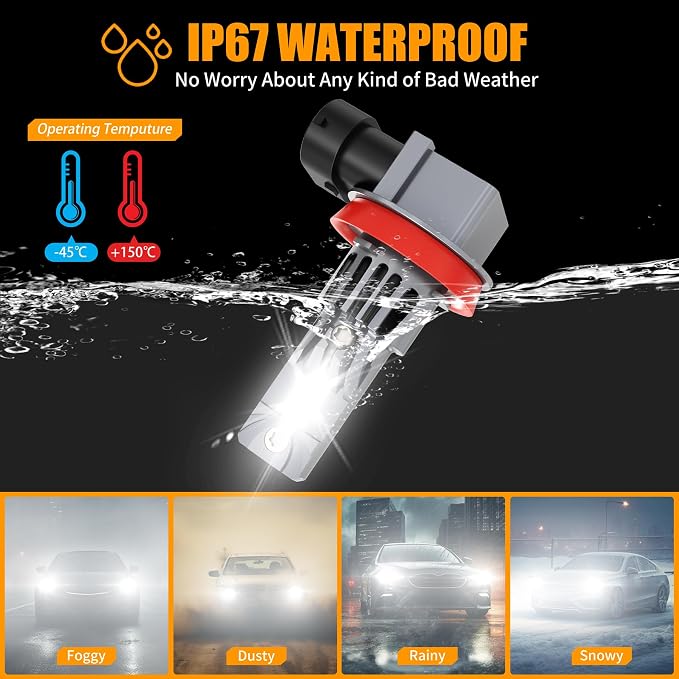 Light Bulbs for Ford F250 F350 F450 F550 XL XLT 2023 2024 2025, 500% High Brightness 6500K Cool White Truck Light Bulbs Set, Plug and Play - 6 Pack