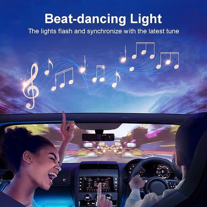 Car-Ambient-Lighting-Kit,RGB 18 in 1 256 LED with Wireless APP DIY Modes Acrylic Interior Car LED Strip Light