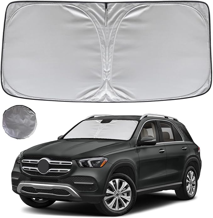 KAYZT Windshield Sun Shade for 2020-2025 2026 Mercedes Benz GLE 350 450 SUV Foldable Sunshade Front Window Custom Fit Car Accessories
