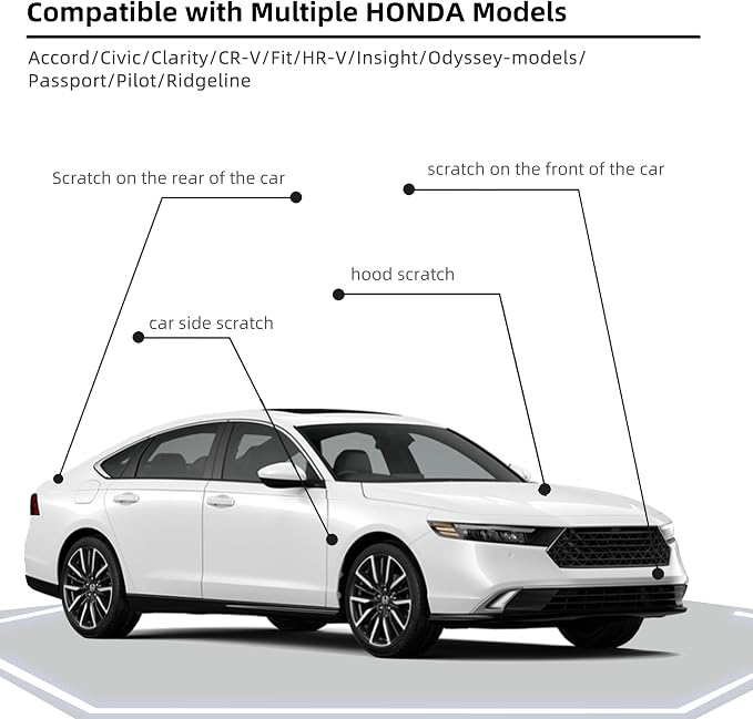 Platinum White Pearl(NH-883P) Car Paint Touch Up Pen for Honda, 2-In-1 Color Accurate Touch Up Car Scratch Repair Paint Exact Match Honda Series Automotive Scratch Remover for Nicks & Chips Repair