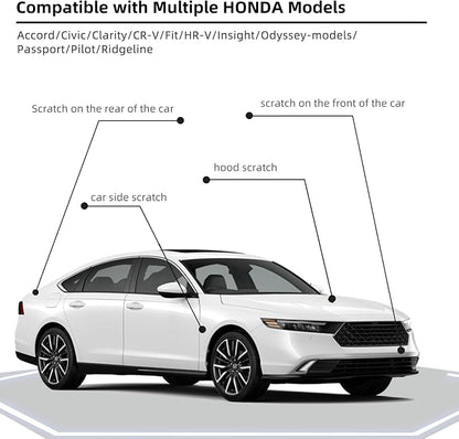 Platinum White Pearl(NH-883P) Car Paint Touch Up Pen for Honda, 2-In-1 Color Accurate Touch Up Car Scratch Repair Paint Exact Match Honda Series Automotive Scratch Remover for Nicks & Chips Repair