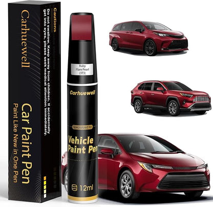 3T3 Ruby Flare Pearl Touch Up Paint Compatible with Toyota, Exact Match Car Paint Pen Automotive Scratch Repair Remover Kit Quick & Easy Solution for Vehile Chips and Nicks