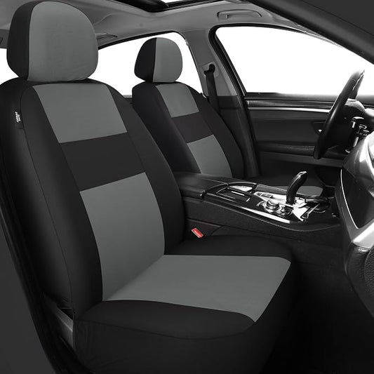 VarCozy Seat Covers for Car Front Pair, Breathable Cloth Front Car Seat Covers, Universal Cloth Seat Covers for SUV Sedan Van, Automotive Interior Covers, Airbag Compatible
