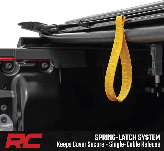 Rough Country Soft Roll Up Truck Bed Tonneau Cover for Toyota Tacoma (2024-2026) - Fits 5' (60") Bed, Weather-Resistant Roll Up Bed Cover