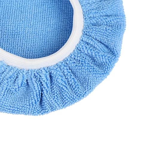 X AUTOHAUX 5pcs Car Polisher Pad Bonnet 5-6 Inch Microfiber Polishing Buffing Pad Cover
