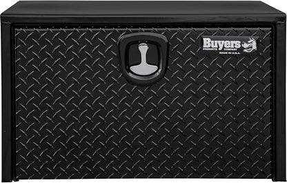 Buyers Products 1702500 Black Steel Underbody Truck Box - Weatherproof Storage Container with Aluminum Diamond Tread Door & Compression Latch, 18 x 18 x 24 Toolbox for Trucks and Trailers, Made in USA